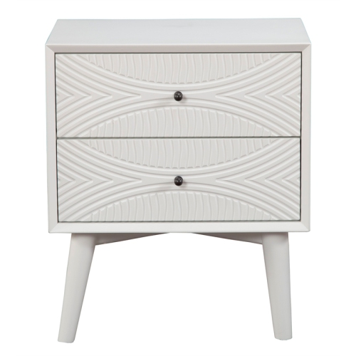 Alpine Furniture Tranquility 2 Drawer Wood Nightstand in White
