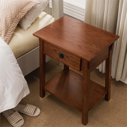 Leick Favorite Finds 1 Drawer Solid Wood Nightstand in Russet Brown