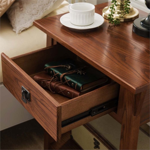Leick Favorite Finds 1 Drawer Solid Wood Nightstand in Russet Brown