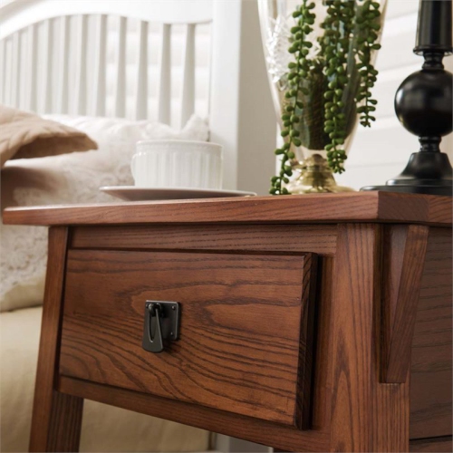 Leick Favorite Finds 1 Drawer Solid Wood Nightstand in Russet Brown