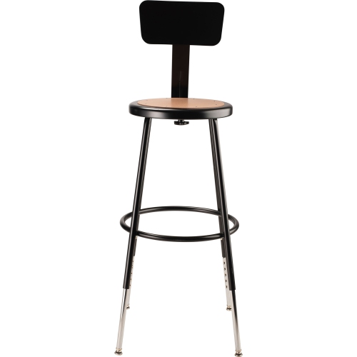 NPS 6200 Series 25-33" Height Adjustable Metal Heavy Duty Stool in Black