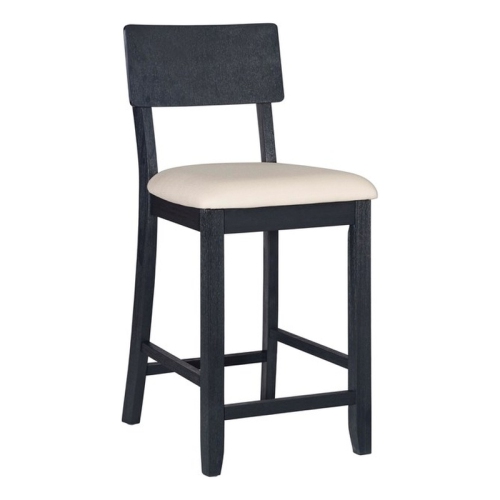Linon Jordan Wood 25.5" Counter Stool in Dark Charcoal Gray