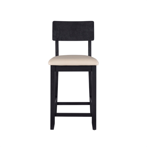 Linon Jordan Wood 25.5" Counter Stool in Dark Charcoal Gray