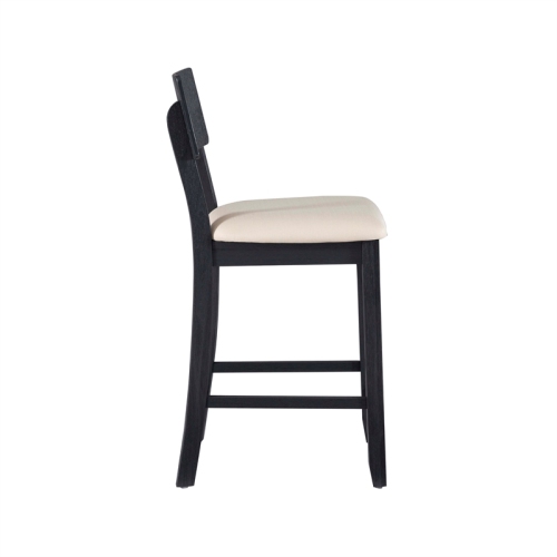 Linon Jordan Wood 25.5" Counter Stool in Dark Charcoal Gray