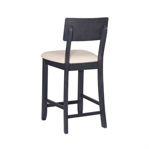 Linon Jordan Wood 25.5" Counter Stool in Dark Charcoal Gray