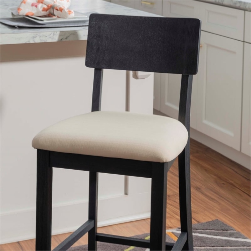 Linon Jordan Wood 25.5" Counter Stool in Dark Charcoal Gray