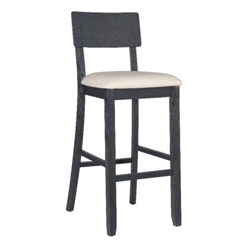 LINON  Jordan Wood 31.5" Barstool In Dark Charcoal In Gray