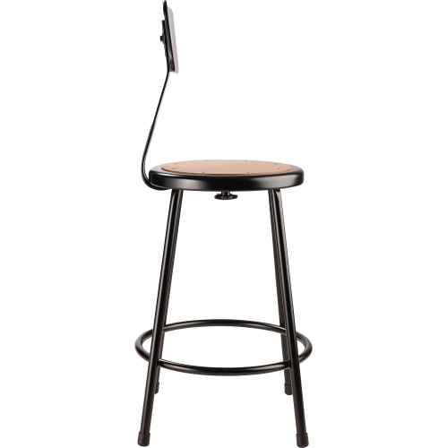 NPS 6200 Series 24" Modern Metal Heavy Duty Stool with Backrest in Black