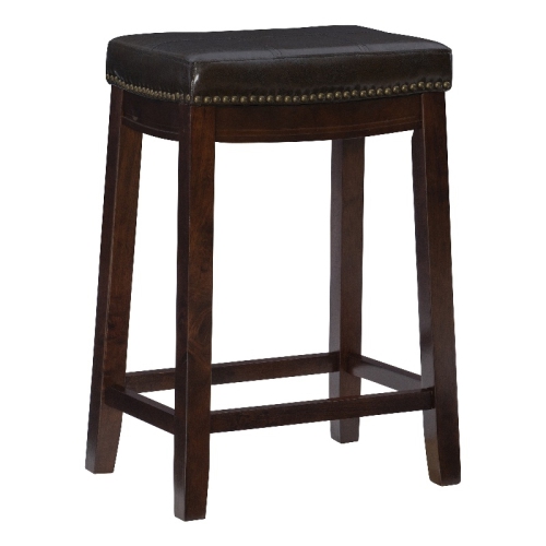 Linon Claridge Wood Set of Two Counter Stools in Brown