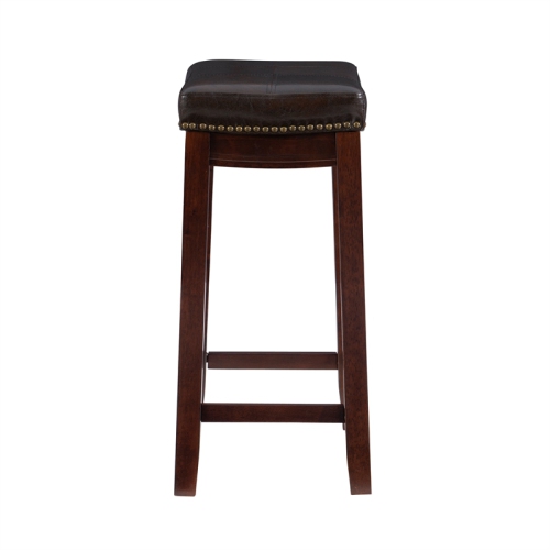 Linon Claridge Wood Set of Two Counter Stools in Brown