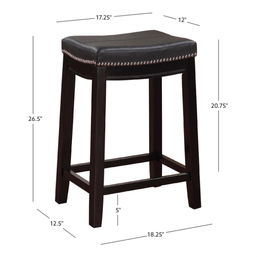 Ensemble de 2 tabourets de comptoir en bois Claridge de Linon, noir