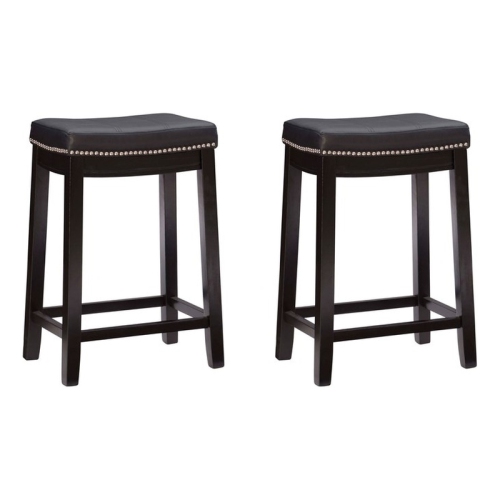 Ensemble de 2 tabourets de comptoir en bois Claridge de Linon, noir