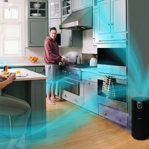 Shark Air Purifier Max With True Nanoseal Hepa, Cleansense Iq, Odor Lock, Cleans Up To 1200 Sq. Ft, Charcoal Gray, Hp202