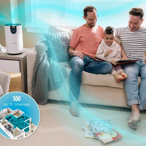 Shark HP201 Purificateur d'air Max avec véritable HEPA, protection antimicrobienne microbienne en blanc - HP201_white