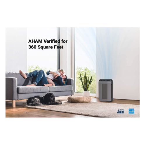 Purificateur d'air PlasmaWave de Winix avec filtre HEPA véritable, réduisant les odeurs, filtre au charbon en matériau solide, gris