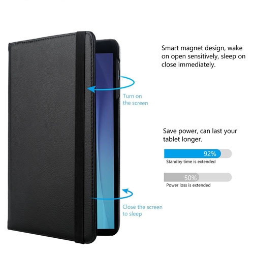 Étui pivotant à 360° pour Samsung Galaxy Tab S8 Plus 12.4&nbsp;po 2022 Support de visionnement à angles multiples, revêtement en cuir PU,