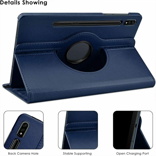 Étui pivotant à 360° pour Samsung Galaxy Tab S8 Plus 12.4&nbsp;po 2022 Support de visionnement à angles multiples, revêtement en cuir PU,