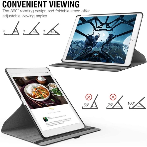 Apple iPad Air 4 Case 360° Swivel Rotating Cover iPad Air 4th Generation Multi-Angle Viewing Stand, PU Leather Cover, Auto Wake Up with Protective
