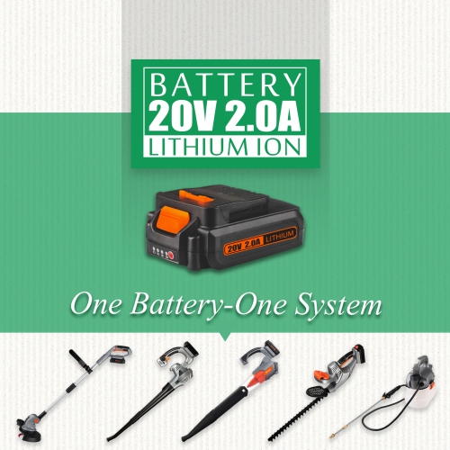 Ukoke 20V Cordless Leaf Blower- 2.0 Ah Brushless Leaf Blower Lithium Battery and Charger Included, for Blowing Snow Debris, Leaves, and Dust