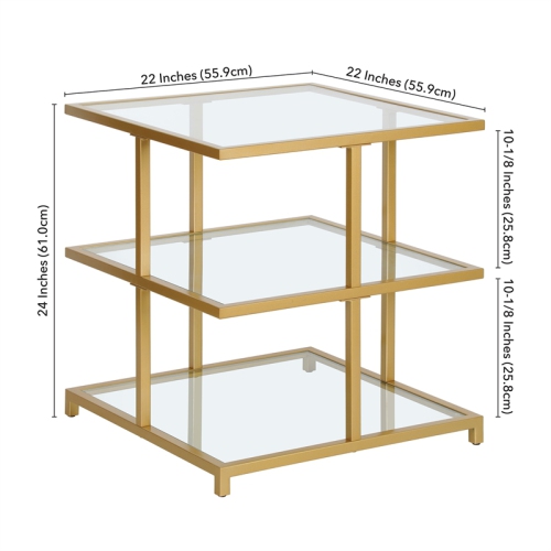 Henn&Hart 22" Gold Side Table