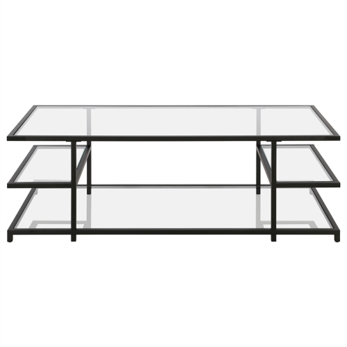 Henn&Hart 54" Blackened Bronze Metal/Glass Coffee Table