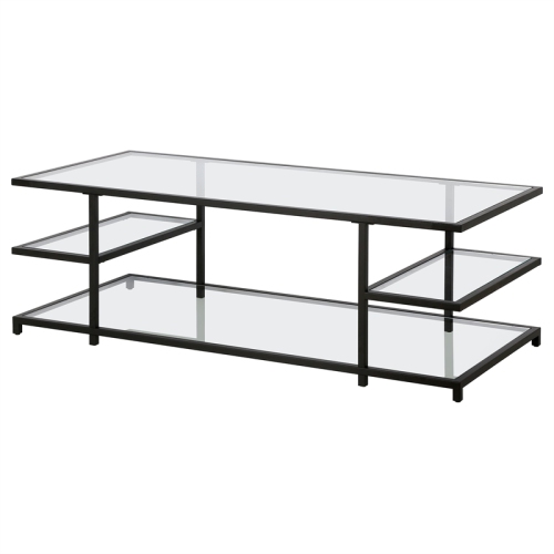 Henn&Hart 54" Blackened Bronze Metal/Glass Coffee Table