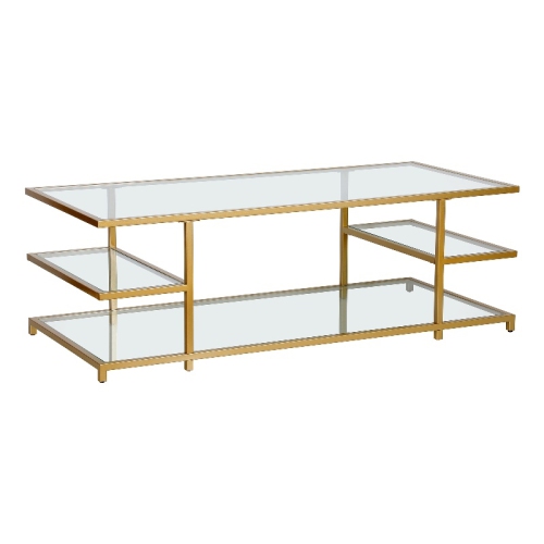 HENN&HART  54" Coffee Table In Gold