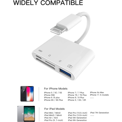 SD Card Reader for Iphone Dongle Lightning to USB Micro TF Charger Cable OTG Adapter Accessorie for Apple Camera Memory Mouse Keyboard Viewer Flash
