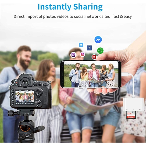 USB C SD Card Reader Adapter, iHoryson USB 3.0 Type C Micro SD TF Card Reader Adapter, 3 in 1 USB C to USB Camera Memory Card Reader Adapter for Pad