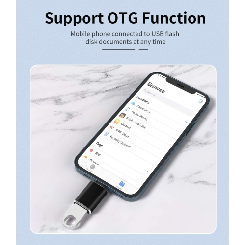 Lightning to USB iPhone OTG Adapter Camera Card Reader Flash Drive Mouse Keyboard MIDI Hub Dongle Data Sync Compatible with Apple 13 11 12 Pro Max