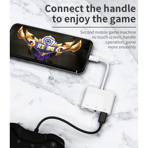 Lightning to 3.5mm Headphone Jack(3in1)USB Charger AUX Cable Dongle for Iphone Adapter Audio OTG for Apple 13 12 11 Pro Max Xr X 8 7plus Ipad Camera