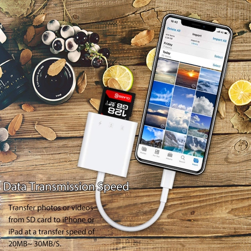 [Apple MFi Certified] Lightning to SD Card Camera Reader for iPhone iPad,Micro SD&Memory Card Reader Plug and Play Trail Camera Viewer SD Card
