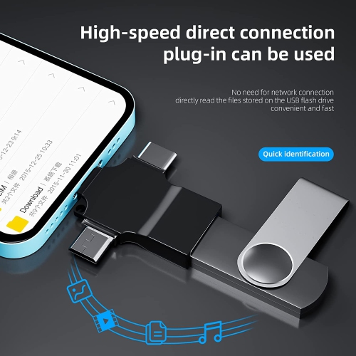 Adaptateur type C à USB 3.0 OTG femelle(3-en-1) Micro mâle Lightning pour Apple iPhone 13 12 11 Pro Max iPad Samsung Souris appareil photo Android LG