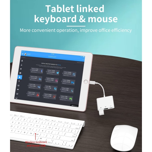 Adaptateur clé USB à Lightning pour iPhone OTG Câble de chargeur appareil photo lecteur de carte mémoire Câble de clé USB pour Apple iPad Air 13 12