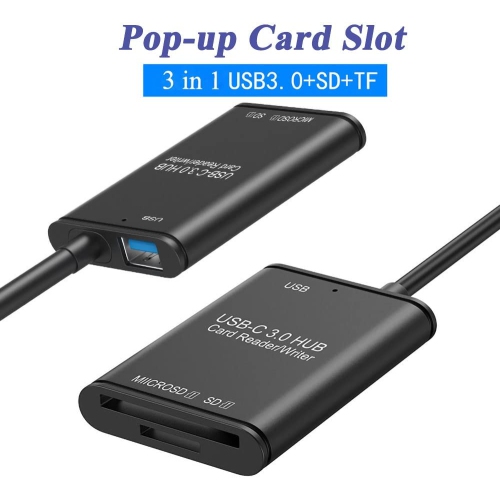 USB C SD Card Reader, High Speed 3.0 Type C Hub SD Card Reader Writer Micro SD TF Memory Card Reader OTG Adapter for PCs Android Smartphones/Tablets