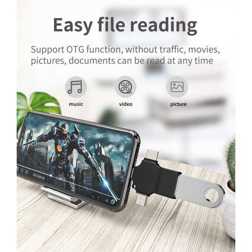 Type C to USB Adapter 3.0 OTG Female(3in1)Lightning Micro Male Converter for Apple Iphone 11 12 13 Pro Max Ipad LG Samsung Android Camera Keyboard