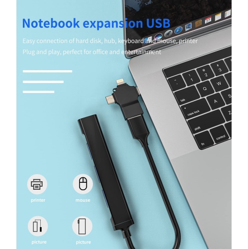Type C to USB Adapter 3.0 OTG Female(3in1)Lightning Micro Male Converter for Apple Iphone 11 12 13 Pro Max Ipad LG Samsung Android Camera Keyboard