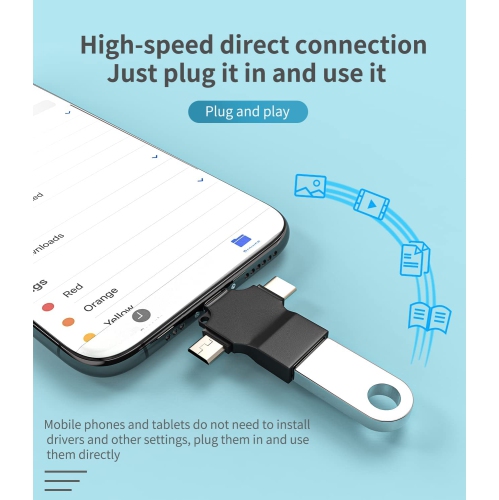 Type C to USB Adapter 3.0 OTG Female(3in1)Lightning Micro Male Converter for Apple Iphone 11 12 13 Pro Max Ipad LG Samsung Android Camera Keyboard