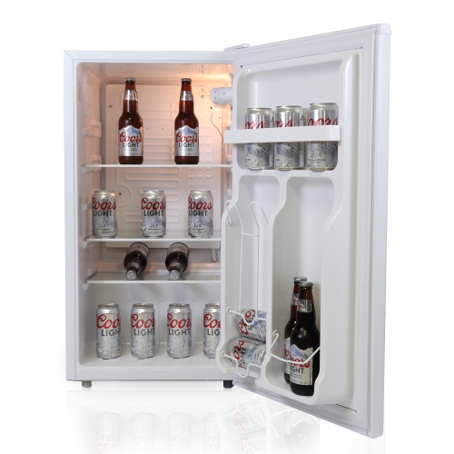 Coors Light Rocky Mountain Compact Fridge with Bottle Opener, 90 L/ 95 Quart 3.2 Cubic Foot for Snacks, Beverages, Juice, Beer, Den, Dorm, Office,