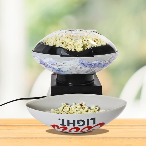 Coors Light Hot Air Popcorn Maker, Football Shaped Air Popper, with Serving Bowl, Kernel Measuring Cup, Butter Melter, Makes Healthy Snacks with No
