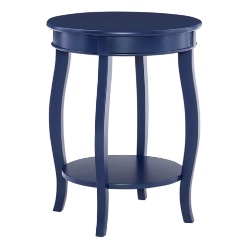 Linon Wren Wood Accent Side Table in Navy Blue