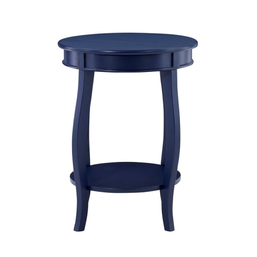 Linon Wren Wood Accent Side Table in Navy Blue