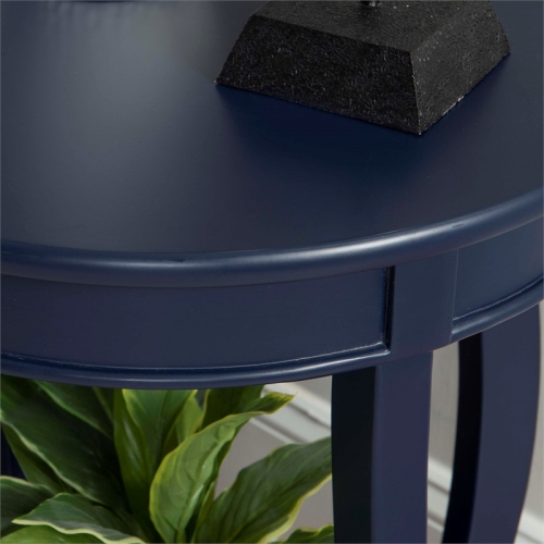 Linon Wren Wood Accent Side Table in Navy Blue