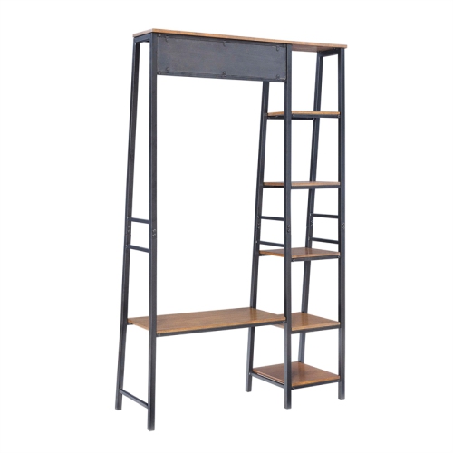 Linon Austin Wood and Metal Hall Tree in Brown