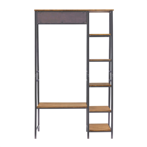 Linon Austin Wood and Metal Hall Tree in Brown