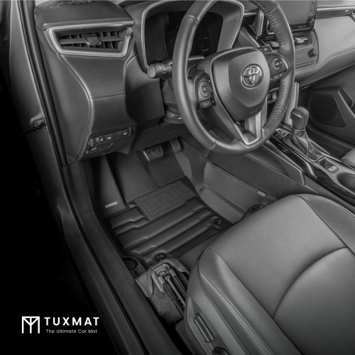 TuxMat - Pour Toyota Corolla Cross AWD 2022-2026 - Tapis d'auto personnalisés - Couverture maximale, toutes saisons, mesurée au laser - Cet ensemble