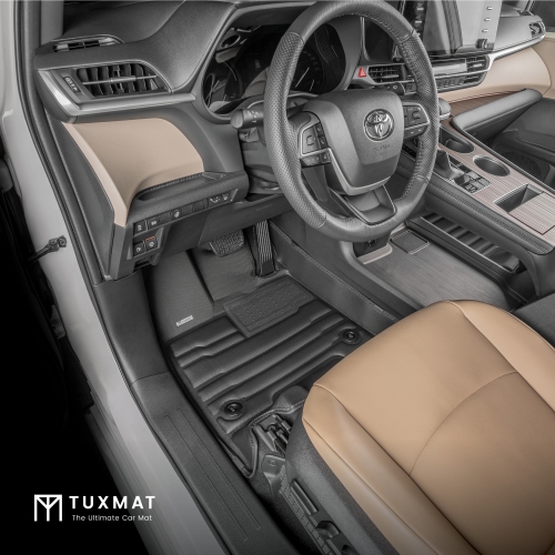 TuxMat - for Toyota Sienna 8-Seater 2021-2026 Models - Custom Car Mats - Maximum Coverage, All Weather, Laser Measured - This Full Set Includes 1st,