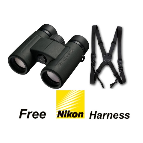 Nikon 8x42 Prostaff P3 Binoculars #16776 + Nikon Binocular Harness. Nikon Canada Lifetime warranty.