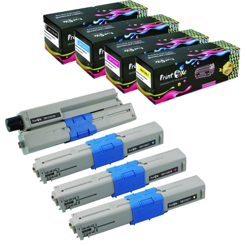 OKI C332 Compatible Set | Yellow 46508701 / Magenta 46508702 / Cyan 46508703 / Black 46508704 | for OKIDATA C332 MC363 C332dn MC363dn C332dnw Printers