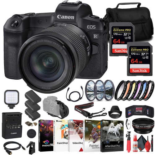 Canon EOS R Mirrorless Camera W/ 24-105mm Lens + 64GB Card + Bag Storage Bundle